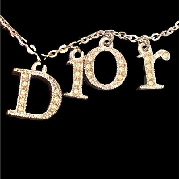 RARE Dior Vintage Logo Spellout Necklace - Picture 3 of 12